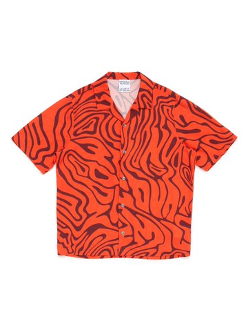 Marcelo Burlon County Of Milan Kids - AOP short-sleeve shirt - kids - Viscose - 6 yrs - Orange