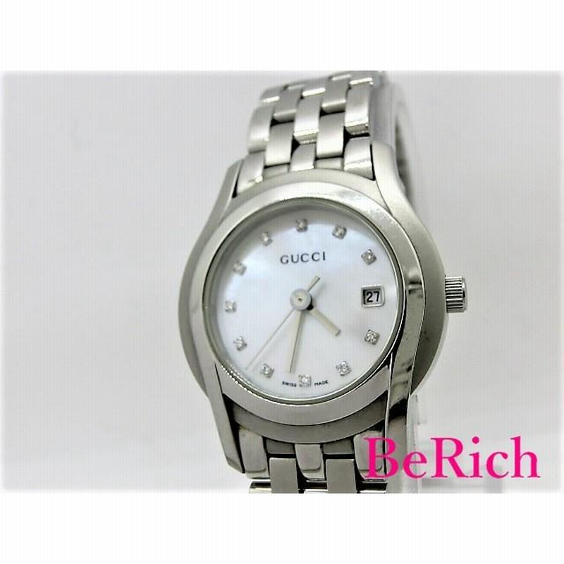 グッチ 5500L 11Pダイヤ レディース 腕時計 SS デイト クォーツ QZ  