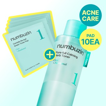 numbuzin No. 1 Calming Herb Toner 300mL Special Set (+10 Toner Pads)