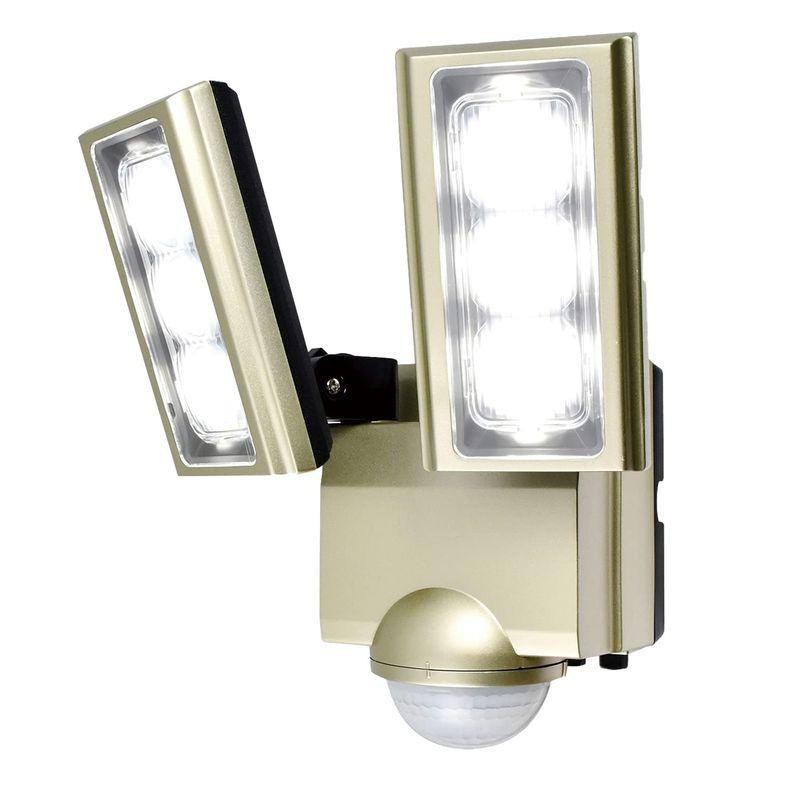 エルパ (ELPA) コンセント式 センサーライト 2灯 (白色LED/防水仕様