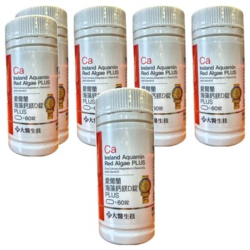 大醫生技 愛爾蘭海藻鈣鎂D錠PLUS  黃金配方鈣鎂比3:1  含維生素D3  維生素K  60錠  6包