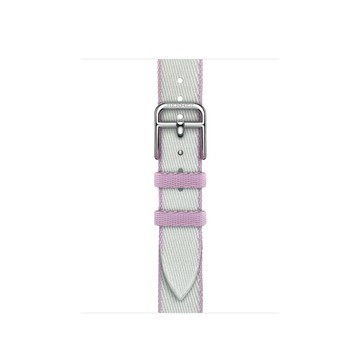 Apple Watch Hermès - 42 公釐 Gris Platine/Mauve 鉑金灰色配淺紫色 Twill Jump Attelage Single Tour 錶帶
