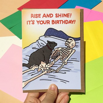 生日卡 ｜ 趣味貓咪迷因 Rise and Shine It's Your Birthday Cat Card