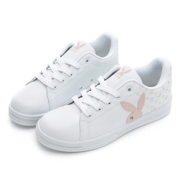 【PLAYBOY】Timeless 都會時尚兔兔小白鞋-PY0006白粉