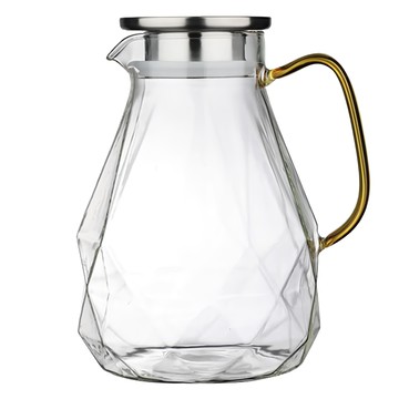 FOREVER 耐熱玻璃 不鏽鋼蓋把手水壺  1.5L  透明  1個