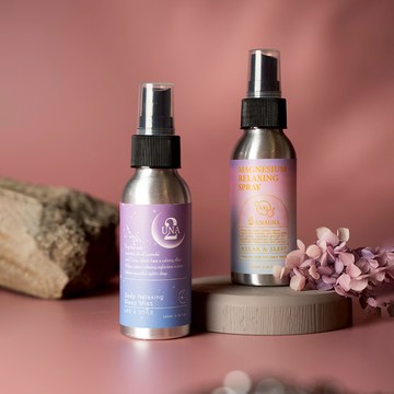 好睡好鬆組 - UNA(紓壓迷幻好睡枕頭噴霧100ml+陽光明媚 鎂日肩頸好鬆噴霧100ml)