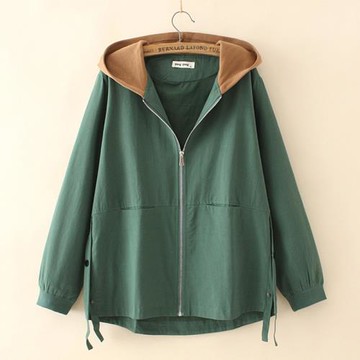 中老年人媽媽秋裝新款連帽外套女春秋大碼中年胖媽媽上衣加肥加大