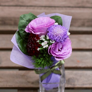 心動每一刻【玉屋 TAMAYA】紫迷你花束 花禮 情人禮 生日禮 情人節快樂 情人節花束 女友 520 甜蜜幸福 戀愛 浪漫