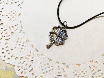 幸運草項鍊頸鍊 日本友禪紙 和紙(獨一商品)GY06-003