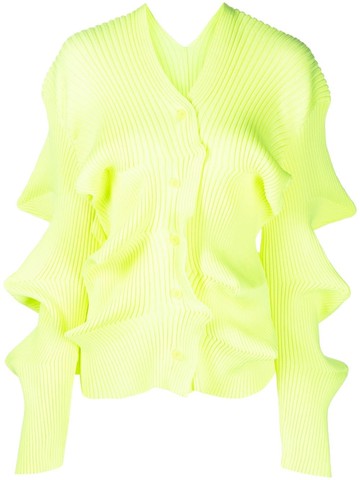 JNBY - Wavy Detail Twist cardigan - women - Polyester - XS - Yellow