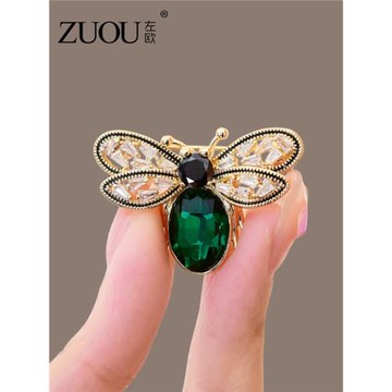 小蜜蜂胸針高檔女水晶設計感小眾高級胸花別針西裝配飾情人節禮物