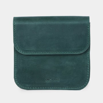 綠色復古皮革充電器和數據線收納包