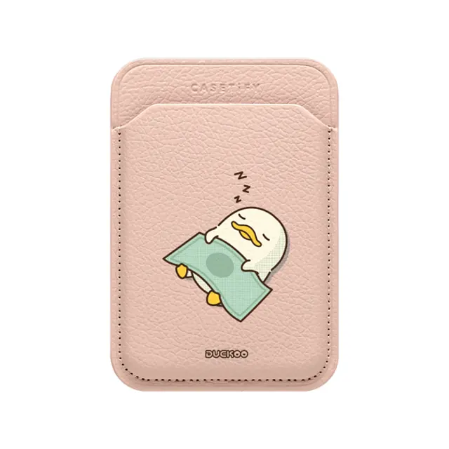 DUCKOO x CASETiFY MagSafe Wallet Light Pink Snappy Leather Wallet MagSafe Compatible SLEEPING DUCKOO