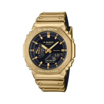 CASIO卡西歐 G-SHOCK 金屬光澤 金屬錶殼 八角形錶殼 金_GM-2100YMG-9_44.4mm