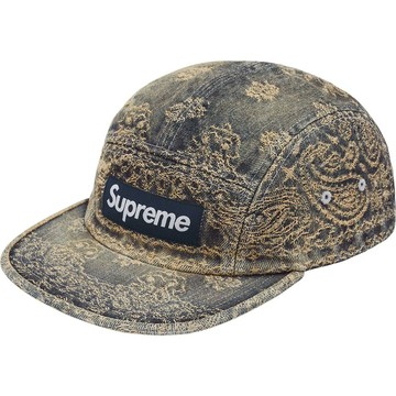 SUPREME 25SS BANDANA JACQUARD DENIM CAMP CAP 丹寧 五分割帽 (藍色)