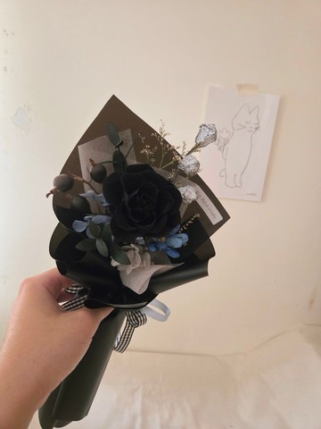 黑玫瑰 聖誕限定。單朵永生玫瑰花束