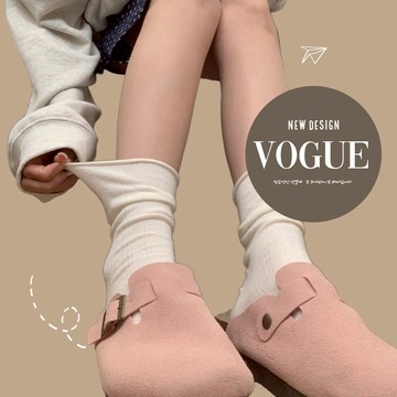 復古捲邊堆堆襪【台灣現貨】D653 中筒襪 長襪 透氣襪 月子襪 學生襪 休閒襪 流型薄襪