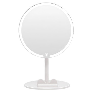 上手家居 LED化妝鏡 26 x 17.5cm 白色 桌面鏡 附手機支架