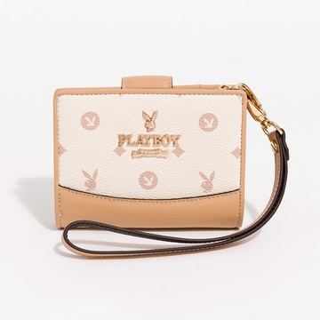 PLAYBOY - 短夾附手挽帶  Daylight系列 - 米色