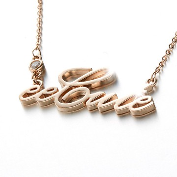 eeCute因愛而生品牌經典文字項鍊(玫瑰金)