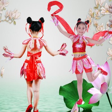 哪吒演出服裝兒童成人幼兒園舞蹈表演男女紅孩兒哪吒鬧海衣服肚兜