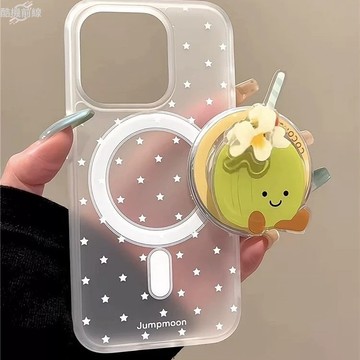 創意星星椰子磁吸殼適用蘋果17/16promax手機殼iphone15pro軟殼14透明13磁吸支架12/11手機殼