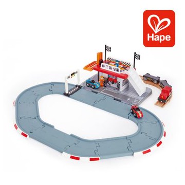 奇哥 德國Hape 火車軌道賽車場套組
