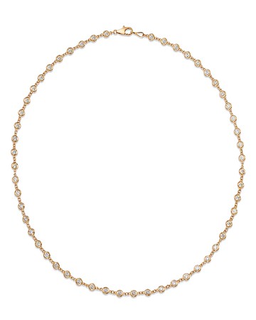 Bloomingdale's Fine Collection Diamond Station Tennis Necklace in 14K Yellow Gold, 3.60 tcw