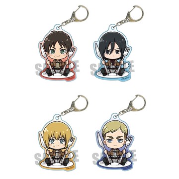 日本製造Bell house進擊的巨人鑰匙圈4入組AKXG(艾連/米卡莎/阿爾敏/團長艾爾文·史密斯)