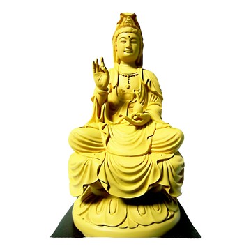 養慧軒 金剛砂陶土精雕佛像 淨瓶蓮花觀音菩薩 木色  求平安  1個