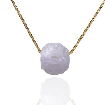 【萬事亨通】紫羅蘭雕花路路通項鍊 | 天然緬甸玉翡翠A貨 | 送禮