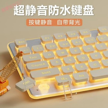 靜音鍵盤鼠標套裝有線機械游戲電腦臺式機無線男.女生靜音機械