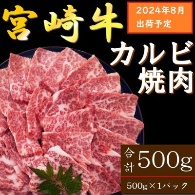 ふるさと納税 日南市 宮崎牛 A4〜A5 カルビ 焼肉・バーベキュー用 500g(日南市)