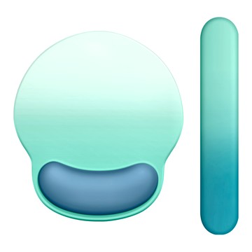 UniSync 漸層親膚舒壓回彈支撐滑鼠墊 + 手腕墊 矽膠材質 防滑底部  水藍色  1組