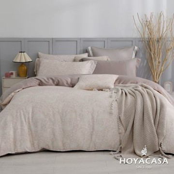 HOYACASA 加大抗菌天絲兩用被床包四件組-琉紋緹語