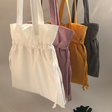 ins風單肩帆布包女大容量百搭布袋包 日系學生文藝簡約抽繩帆布袋