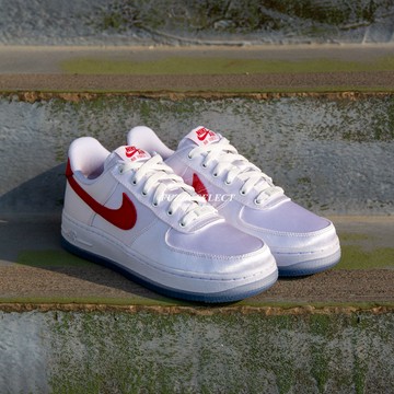 【逢甲FUZZY】W Nike Air Force 1 Satin White Red 白紅 絲綢 DX6541-100