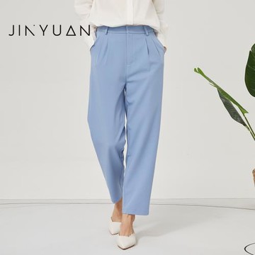 金苑休閑長褲女春季新款時尚氣質寬松直筒小西褲子女C221101