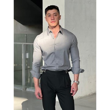 烏素mirror夏季通勤高級感痞帥紳裝透氣排汗舒適易打理長袖襯衫男