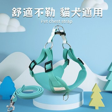 🌈愛寵✨狗狗牽引繩🐾 寵物用品 中小型犬 麂皮絨胸背帶 防爆衝 反光 法鬥胸背 可調節滑扣