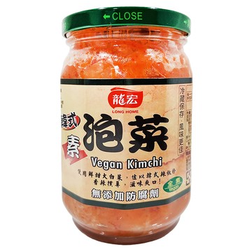 龍宏 韓式泡菜 無添加防腐劑 全素  380g  1罐