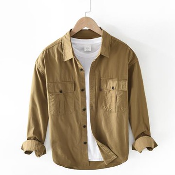 Youth Cotton Workwear Long Sleeve Shirt 男純棉工裝風長袖襯衫