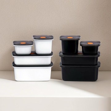 FIFIOO菲菲窩居|| 304不鏽鋼黑白密封保鮮盒  質感保鮮盒 居家用品 廚房 真空保鮮