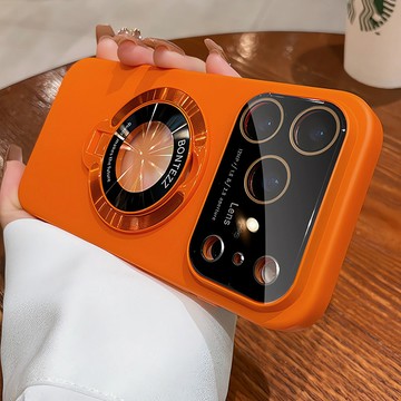 大視窗護鏡 磁吸支架 磨砂質感手機殼 適用於 iPhone18 17 16 15 14 13 12Promax 防摔殼