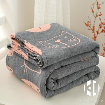 四層純棉紗布毛巾被單雙人夏涼被全棉透氣蓋毯夏涼被春夏被子【 聚物優品】