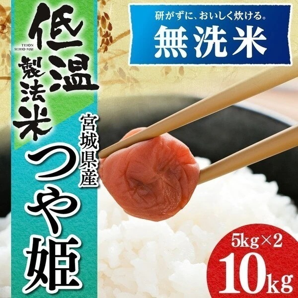 送料無料低温製法米 無洗米 宮城県産つや姫 5kg2 アイリスオーヤマ お米 10kg