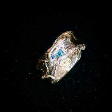 夏爾特 I神的裙擺I 藍寶石+變色石褶皺波紋戒 925銀