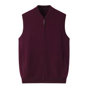 鄂爾多斯市產羊絨馬甲背心男立領開衫加厚大碼外搭無袖毛衣K3269