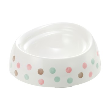 Richell 利其爾 特殊犬用品種狗碗  1個  普普風 白色