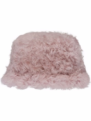 Miu Miu - shearling bucket hat - women - Sheep Skin/Shearling - S - Pink